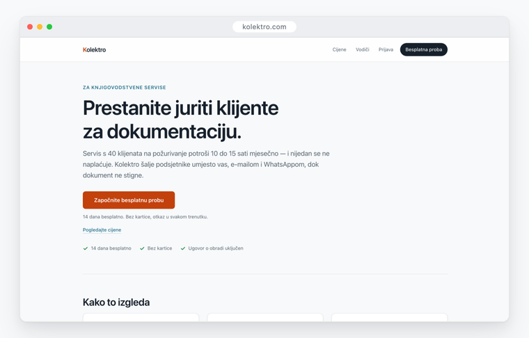 Kolektro web aplikacija